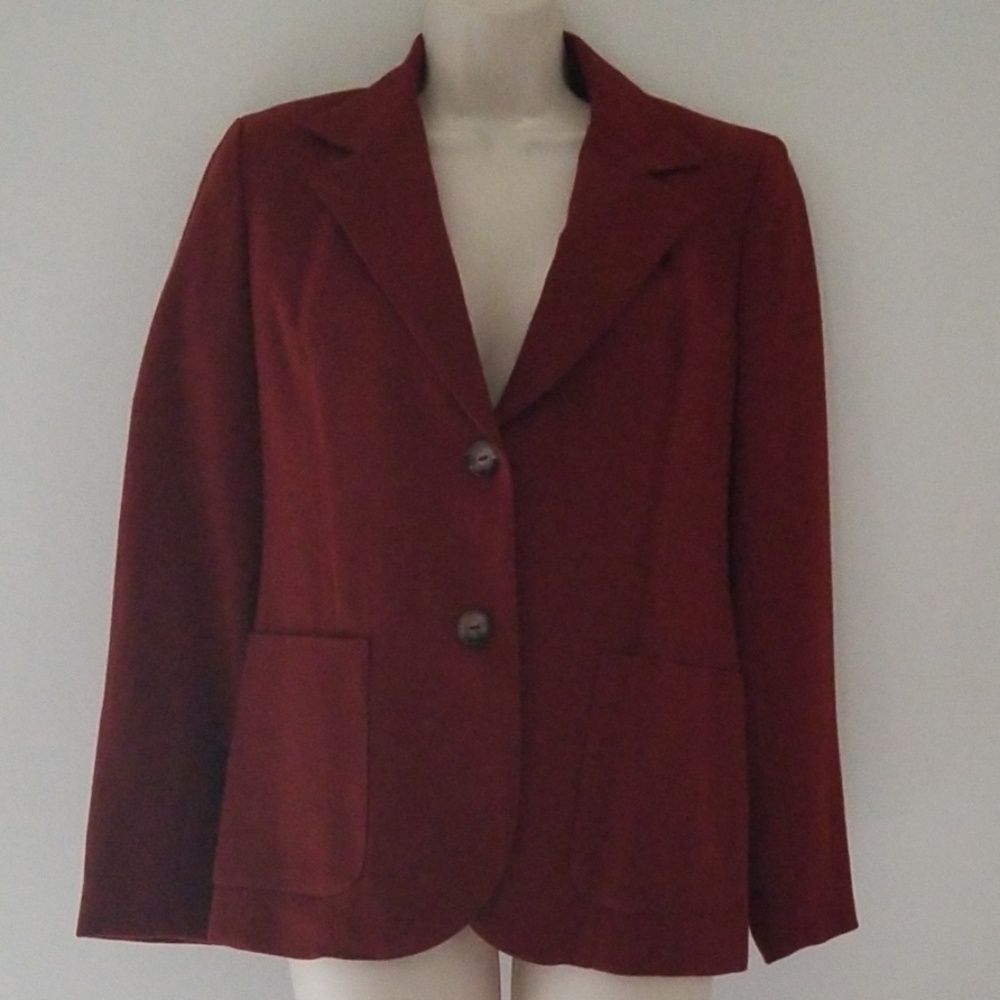 Prestige Of Boston Wine Red Blazer Jacket Size 10